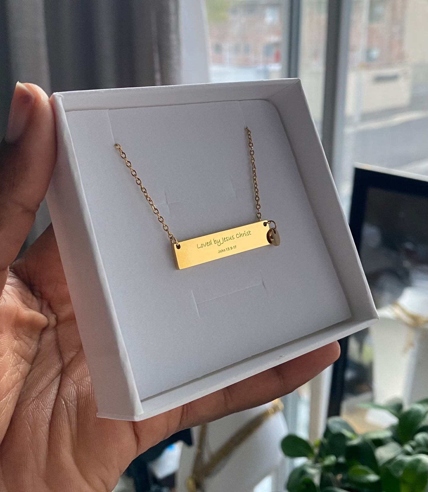 (NO INITIAL) LOVED BY JESUS Necklace